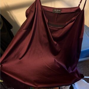 Lane Bryant Deep Red Satin Top